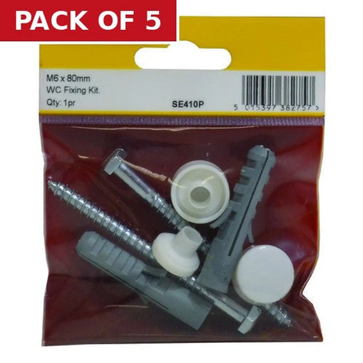 M6 x 80mm WC Fixing Kit - Pack of 5