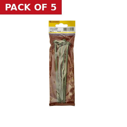 Timber Fixing Screws - 150mm - Green - (Pack of 4) - Pack of 5