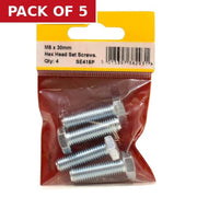 M8 x 30mm Hex Head Set Screws (Pack of 4) - Pack of 5