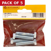 M8 x 40mm Hex Head Set Screws (Pack of 4) - Pack of 5