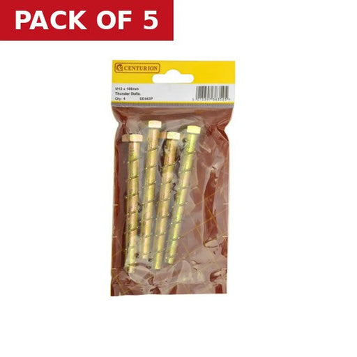 M12 x 100mm Thunder Bolts (Pack of 4) - Pack of 5