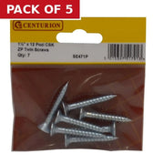 1 1/2" x 12 Pozi CSK ZP Twin Screws 7 pack - Pack of 5