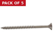 5mm x 100mm Pozi CSK Stainless Steel Multi Pupose Screws (Pack of 3) - Pack of 5