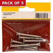 1 1/2" x 8 ZP CSK Head Self Tapping Screws (Packs of 7) - Pack of 5