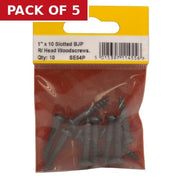 1" x 10 Pozi Black Round Head Woodscrews (Pack of 10) - Pack of 5