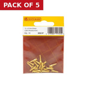 3/4" x 6 Slotted Brass Woodscrew - Countersunk Head - (Pack of 14) - Pack of 5