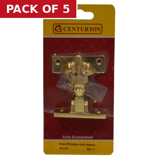 Solid Brass Brighton Sash Fastener , Polished Brass, 57mm - Pack of 5