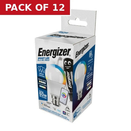 Energizer Dimmable RGBW LED BC Smart Bulb - Pack of 12