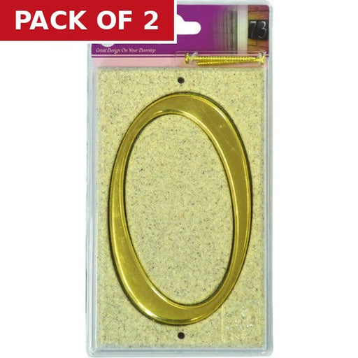 Stone Masonry Effect Numbered Plaque 0 - Pack of 2