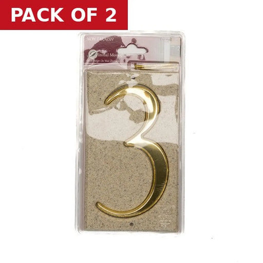 Stone Masonry Effect Numbered Plaque 3 - Pack of 2