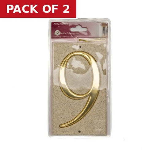 Stone Masonry Effect Numbered Plaque 9 - Pack of 2