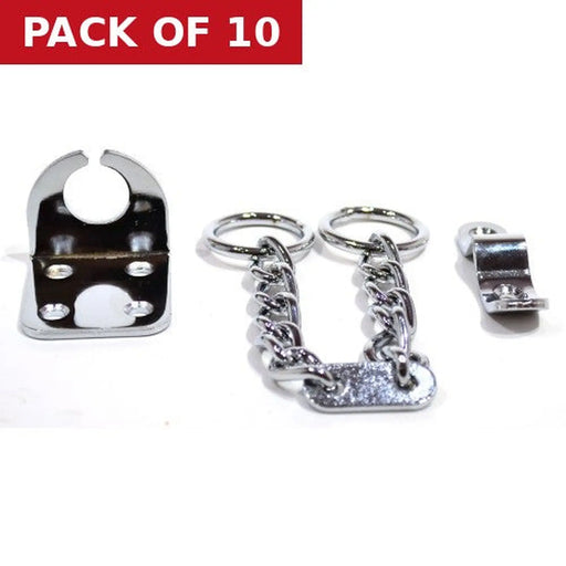 Steel Narrow Door Chain, Chromed - Pack of 10