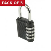 Steel Resettable Code Padlock, 40mm - Pack of 5