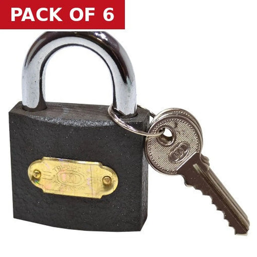 50mm Iron Tri-Circle Padlock - Pack of 6