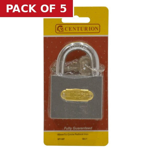 63mm Iron Tri-Circle Padlock - Pack of 5