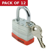 Laminated Padlock, 40mm - Pack of 12
