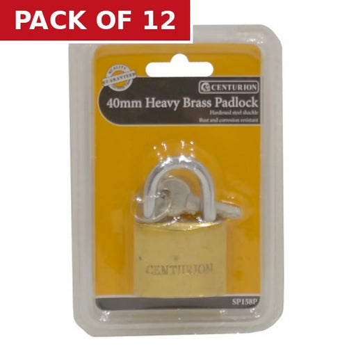 Heavy Duty Brass Padlock, 40mm - Pack of 12