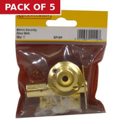 Security Rack Bolts, Door Bolt, Brass, 60mm - Pack of 5