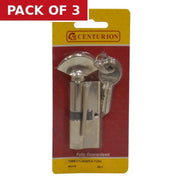 Euro Profile Cylinder and Turn, Nickel Plated, 70mm - Pack of 3