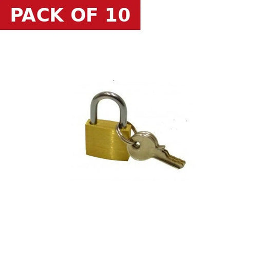 Brass Padlocks, 20mm - Pack of 10