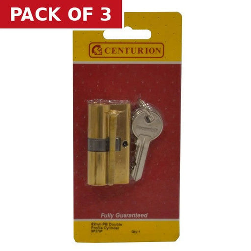 Euro Profile Cylinders, Polished Brass, 60mm - Pack of 3