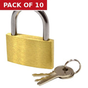 Brass Padlocks, 50mm - Pack of 10