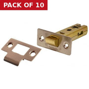 Heavy Duty Tubular Latches, Satin Nickel Plated, 100mm - Pack of 10