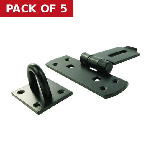 Heavy Vertical Hasp, Black, 150mm - Pack of 5