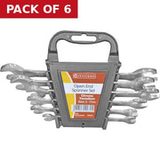 Open End Spanner Set, Polished Head, 6pc, 6-17mm - Pack of 6