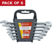 Combination Spanner Set, Polished Head, 6pc, 8-17mm - Pack of 6