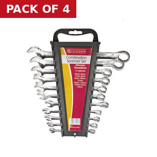Combination Spanner Set, Polished Head, 11pc, 6-19mm - Pack of 4