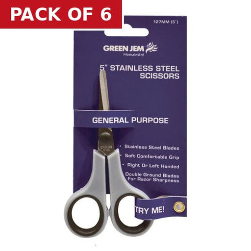 Scissors - Stainless Steel - 5" - Pack of 6