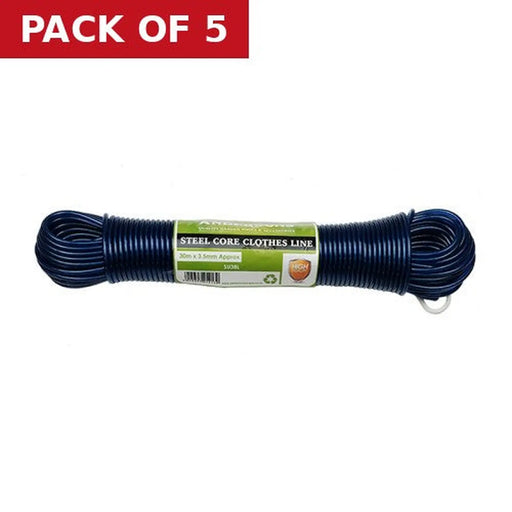 Clothes Line - Steel Core - 30m - Pack of 5