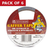 Silver Gaffer Tape 50mm x 10m Roll - Pack of 6