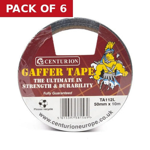 Black Gaffer Tape 50mm x 10m Roll - Pack of 6