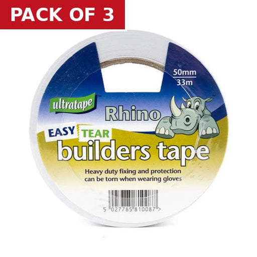 Builders Tape 50mm x 30m Roll - Pack of 3