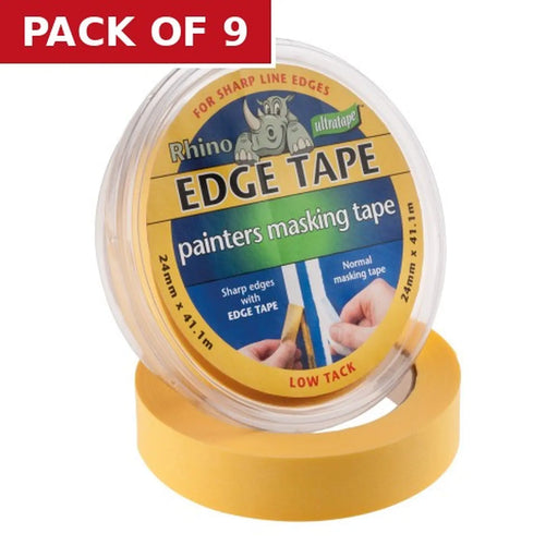 Low Tack Edge Masking Tape 24mm x 41m Roll - Pack of 9