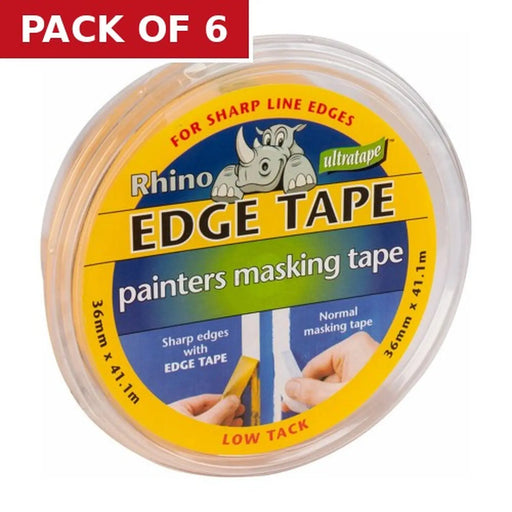 Low Tack Edge Masking Tape 36mm x 41m Roll - Pack of 6