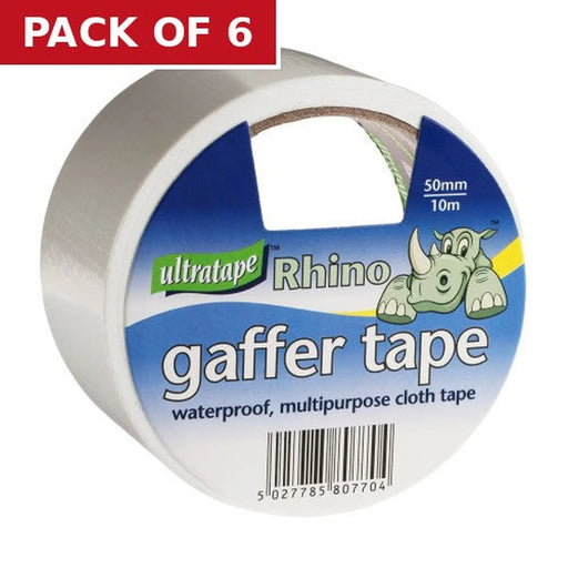 White Gaffer Tape 50mm x 10m Roll - Pack of 6