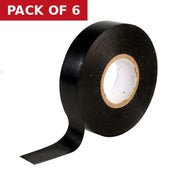 19mm x 33m Black PVC Tape - Pack of 6