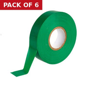 19mm x 33m Green PVC Tape - Pack of 6