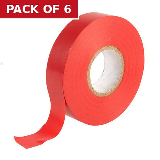 19mm x 33m Red PVC Tape - Pack of 6