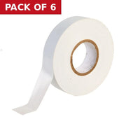 19mm x 33m White PVC Tape - Pack of 6