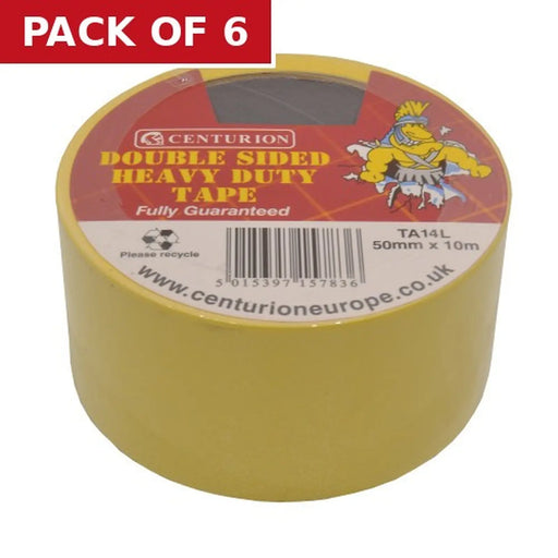 Double Sided Tape, 50mm x 10m - Pack of 6