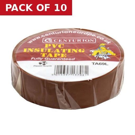 PVC Brown Tape, Brown M, 19mm x 20m Brown - Pack of 10
