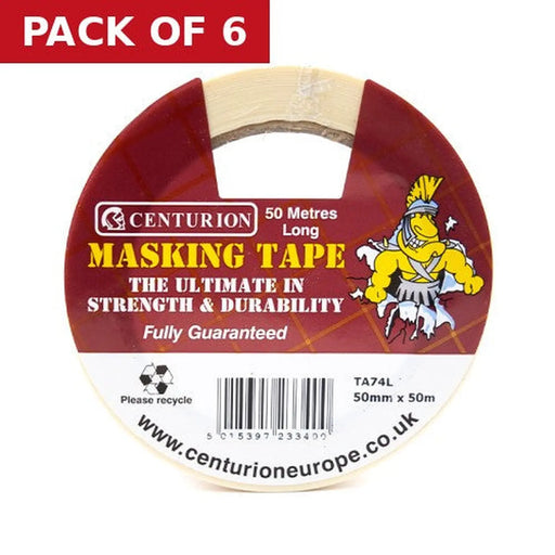 Masking Tape 50mm x 50m Roll - Pack of 6