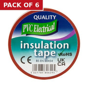 19mm x 4.5m Brown PVC Tape - Pack of 6