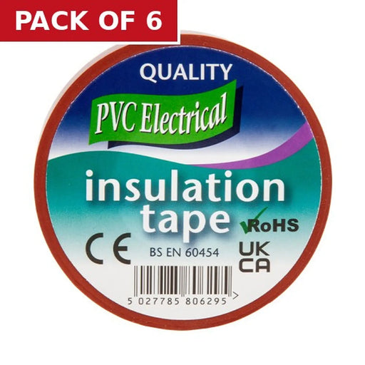 19mm x 4.5m Brown PVC Tape - Pack of 6