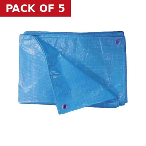 Heavy Duty Waterproof Tarpaulin - 1.8m x 1.2m (6ft x 4ft) - Pack of 5