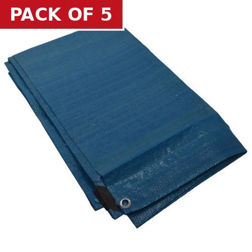 Heavy Duty Waterproof Tarpaulin - 3.6m x 2.4m (12ft x 8ft) - Pack of 5